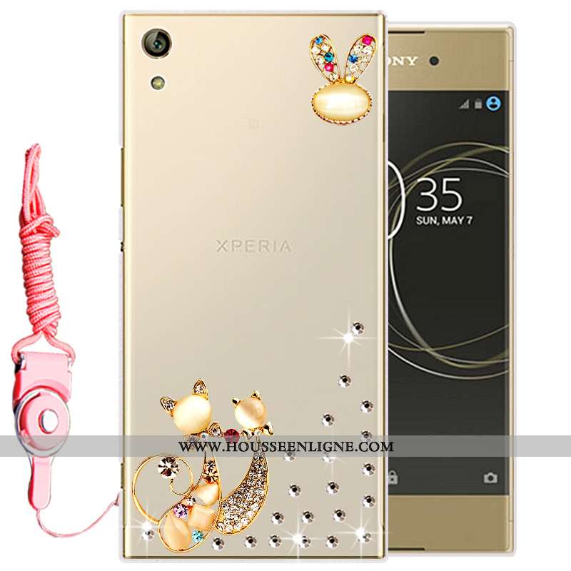 Housse Sony Xperia Xa1 Ultra Protection Fluide Doux Coque Étui Téléphone Portable Silicone Or Doré