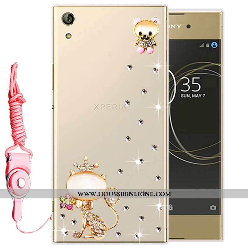 Housse Sony Xperia Xa1 Ultra Protection Fluide Doux Coque Étui Téléphone Portable Silicone Or Doré