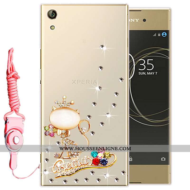 Housse Sony Xperia Xa1 Ultra Protection Fluide Doux Coque Étui Téléphone Portable Silicone Or Doré