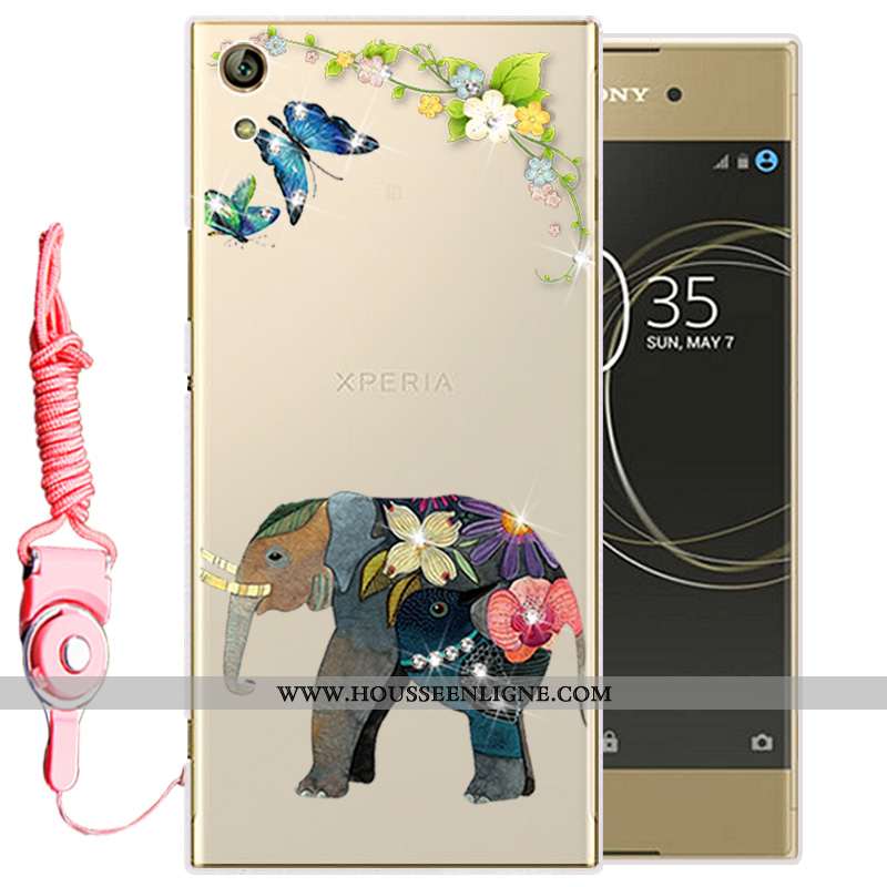 Housse Sony Xperia Xa1 Ultra Protection Fluide Doux Coque Étui Téléphone Portable Silicone Or Doré