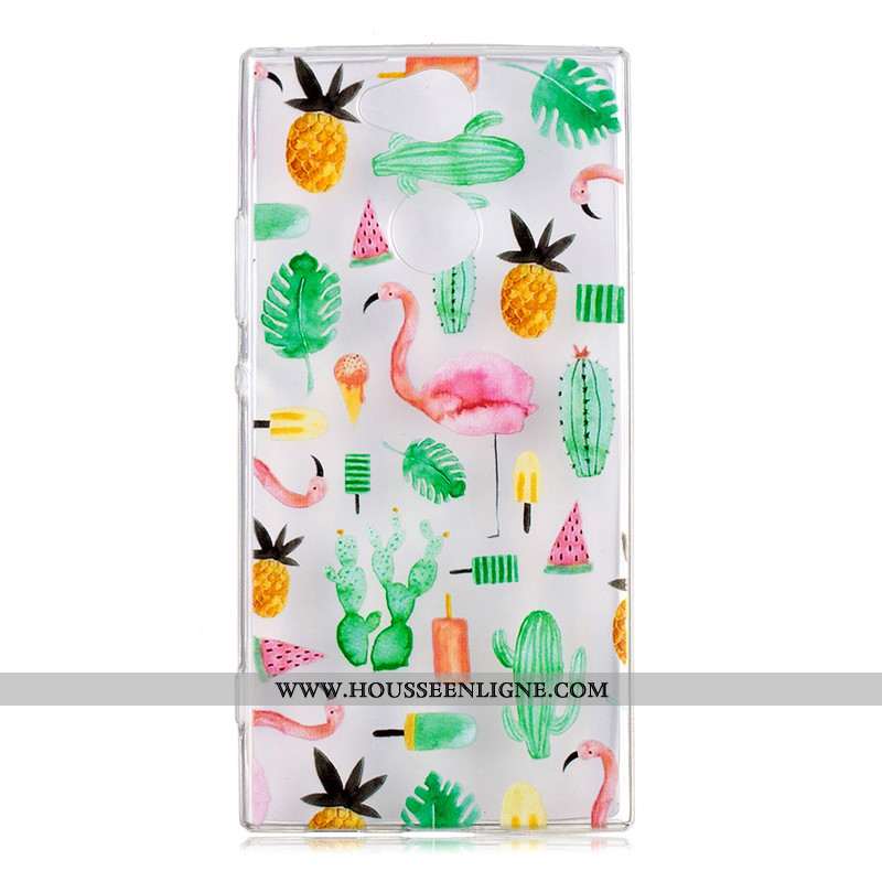 Housse Sony Xperia Xa2 Charmant Fluide Doux Téléphone Portable Vert Dessin Animé Coque Étui Verte