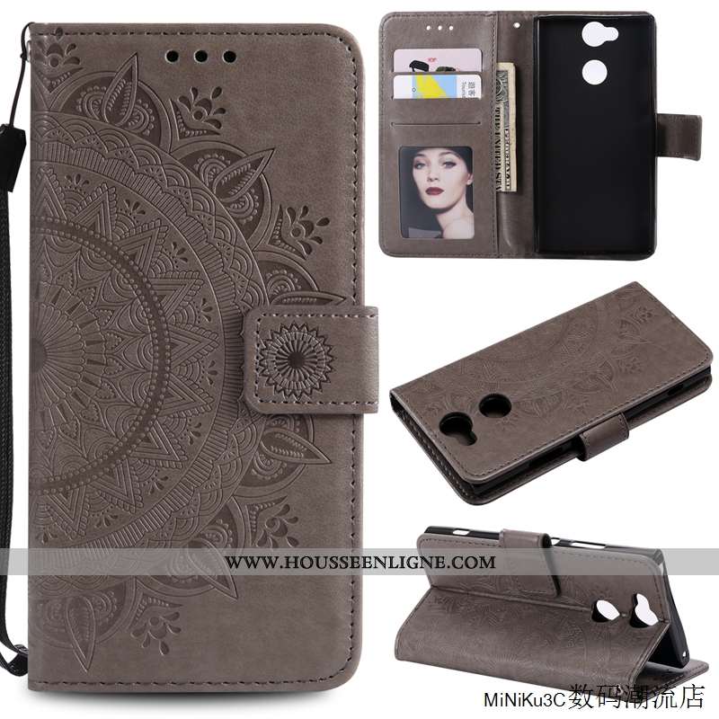 Housse Sony Xperia Xa2 Cuir Protection Étui Incassable Coque Violet Téléphone Portable