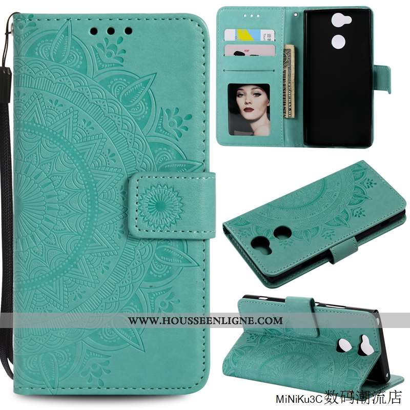 Housse Sony Xperia Xa2 Cuir Protection Étui Incassable Coque Violet Téléphone Portable