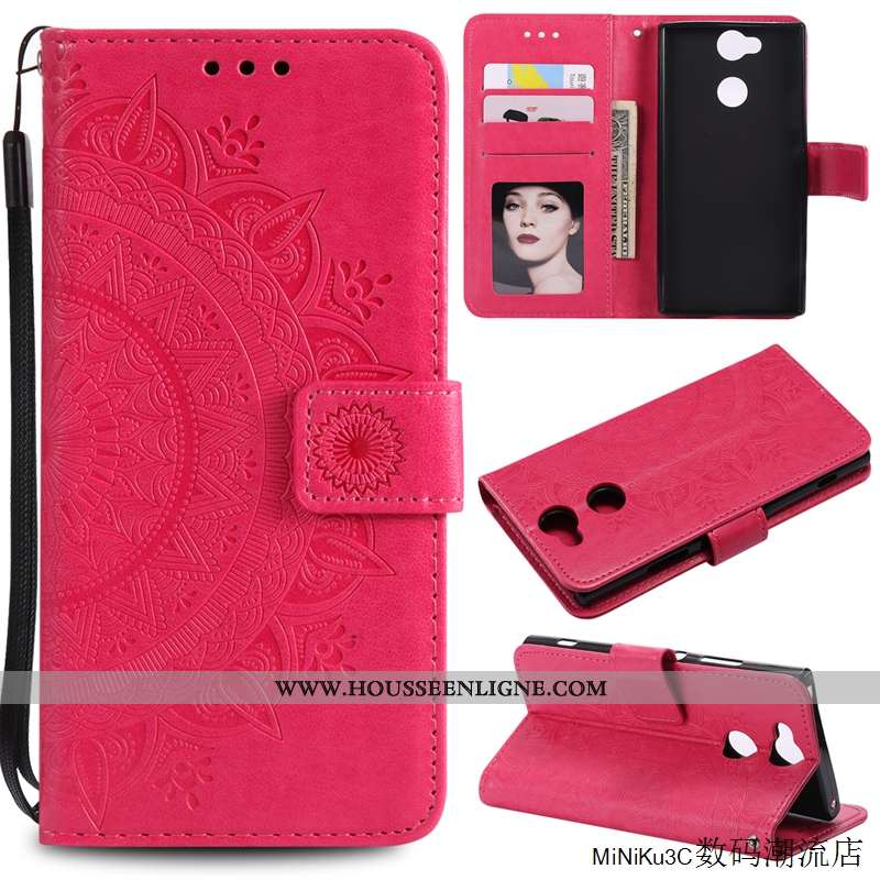 Housse Sony Xperia Xa2 Cuir Protection Étui Incassable Coque Violet Téléphone Portable