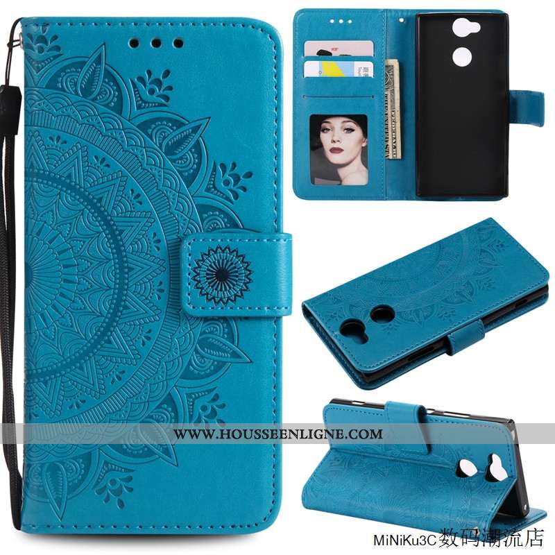 Housse Sony Xperia Xa2 Cuir Protection Étui Incassable Coque Violet Téléphone Portable