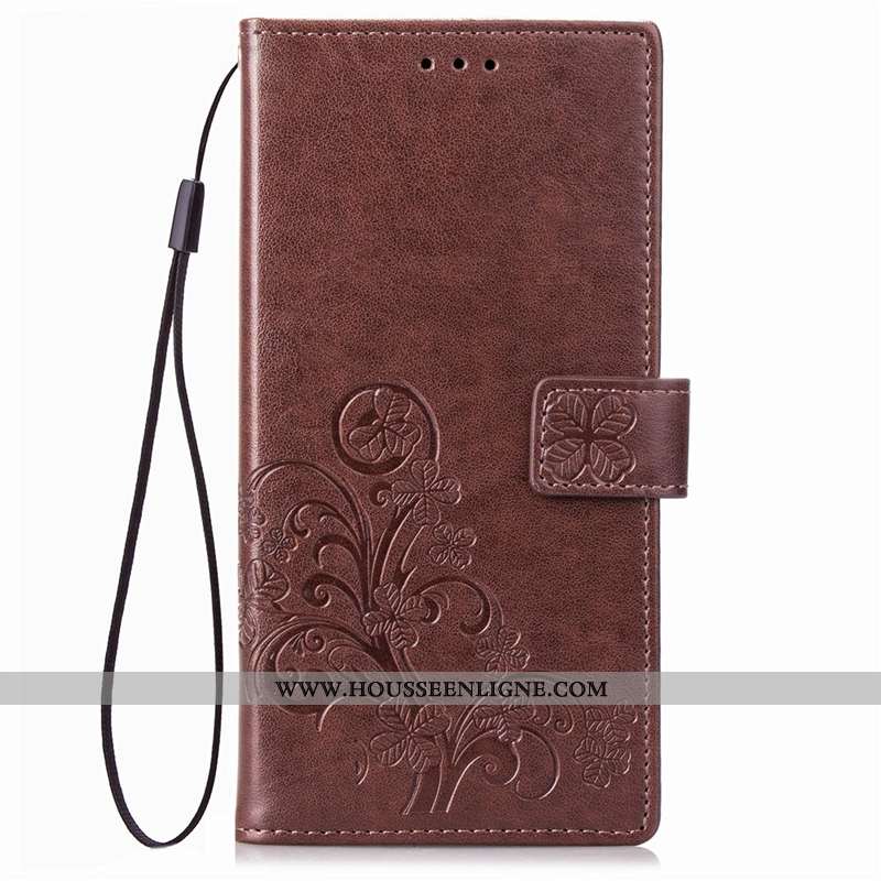 Housse Sony Xperia Xa2 Plus Cuir Protection Tendance Étui Coque Noir
