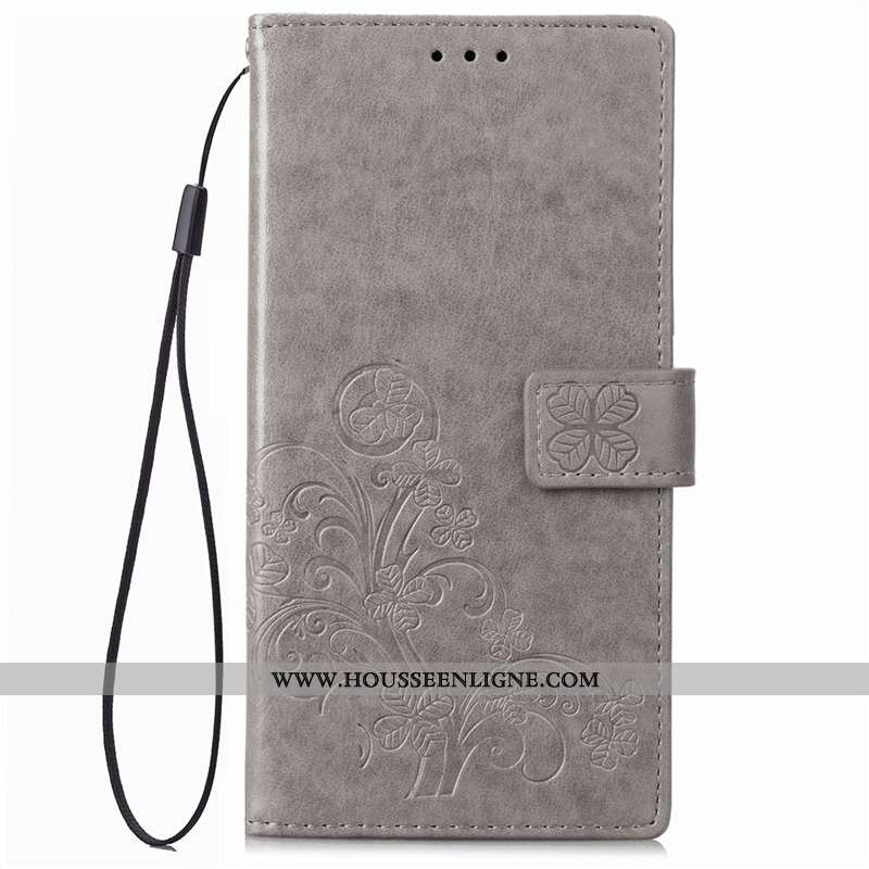 Housse Sony Xperia Xa2 Plus Cuir Protection Tendance Étui Coque Noir