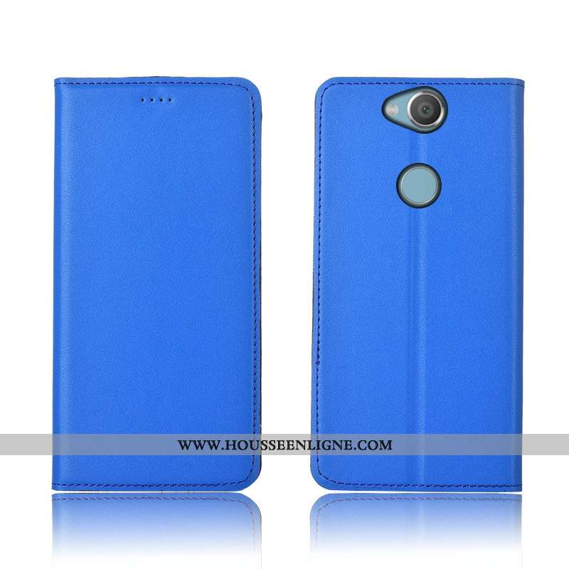 Housse Sony Xperia Xa2 Plus Cuir Véritable Cuir Clamshell Incassable Silicone Jaune Nouveau