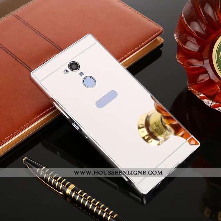 Housse Sony Xperia Xa2 Ultra Métal Protection Coque Or Border Étui Miroir Doré