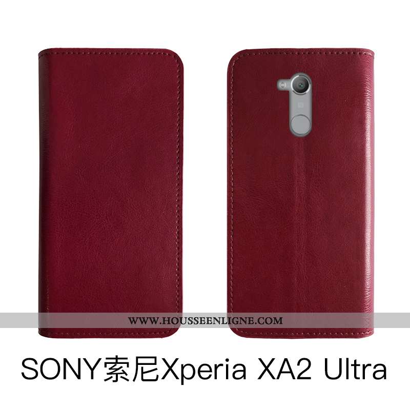 Housse Sony Xperia Xa2 Ultra Vintage Fluide Doux Étui Téléphone Portable Protection Coque Marron