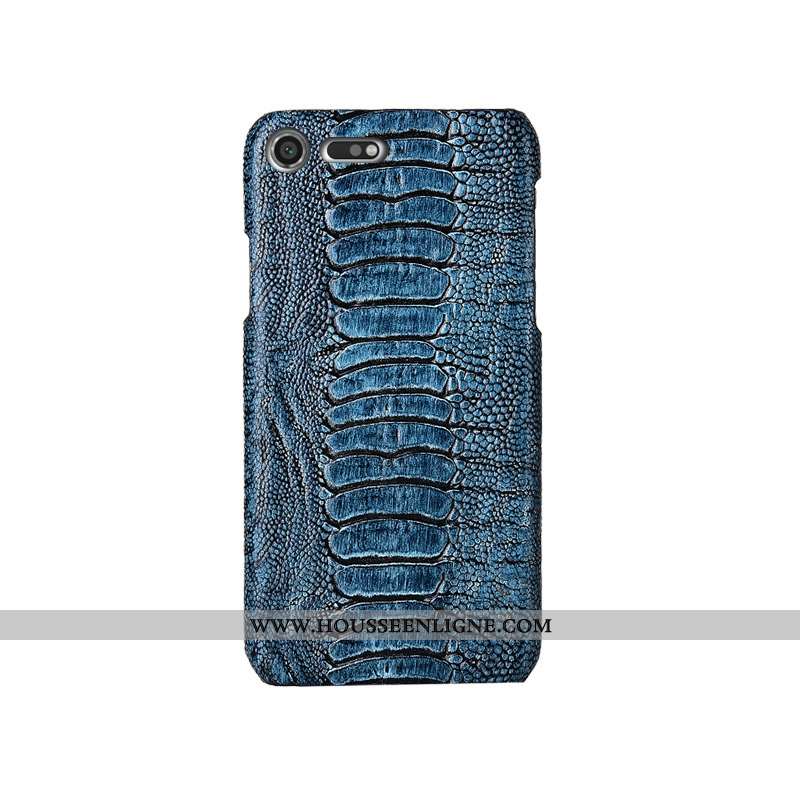 Housse Sony Xperia Xz Premium Créatif Cuir Véritable Protection Mode Coque Bleu Incassable