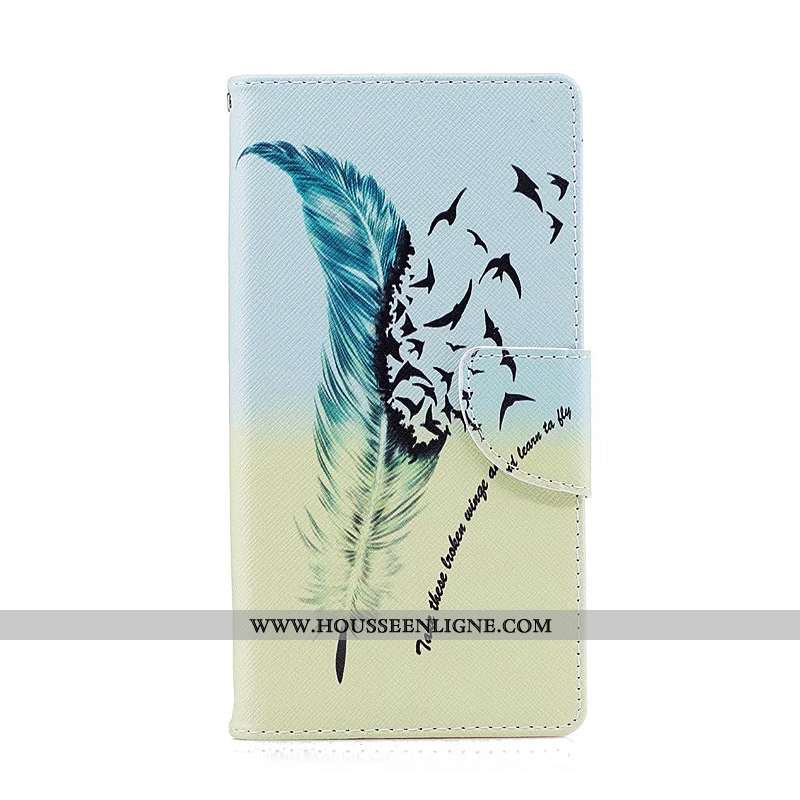 Housse Sony Xperia Xz1 Compact Cuir Protection Étui Coque Téléphone Portable Peinture Bleu