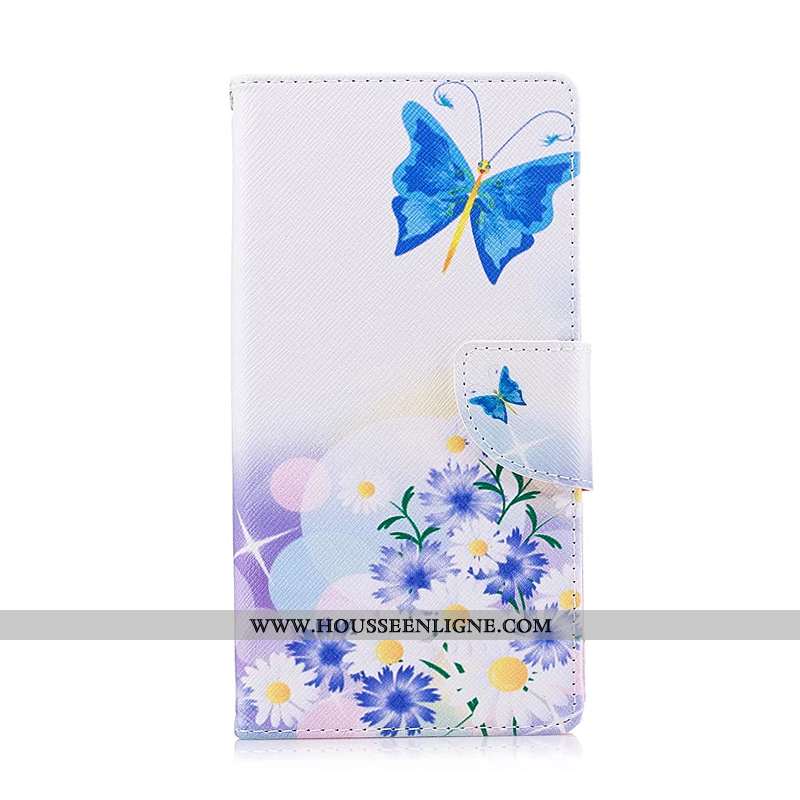 Housse Sony Xperia Xz1 Compact Cuir Protection Étui Coque Téléphone Portable Peinture Bleu
