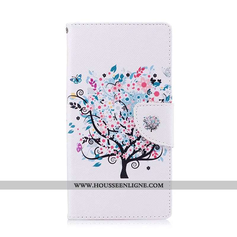 Housse Sony Xperia Xz1 Compact Cuir Protection Étui Coque Téléphone Portable Peinture Bleu