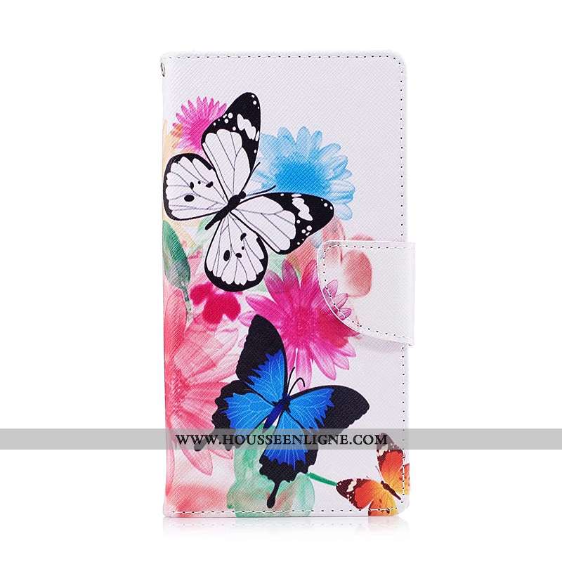 Housse Sony Xperia Xz1 Compact Cuir Protection Étui Coque Téléphone Portable Peinture Bleu