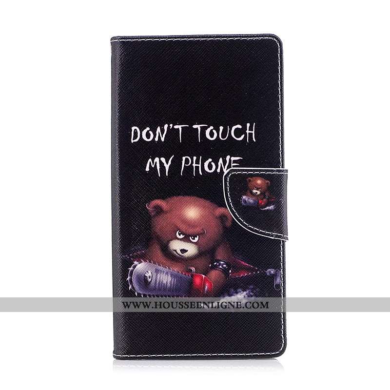 Housse Sony Xperia Xz1 Compact Cuir Protection Étui Coque Téléphone Portable Peinture Bleu