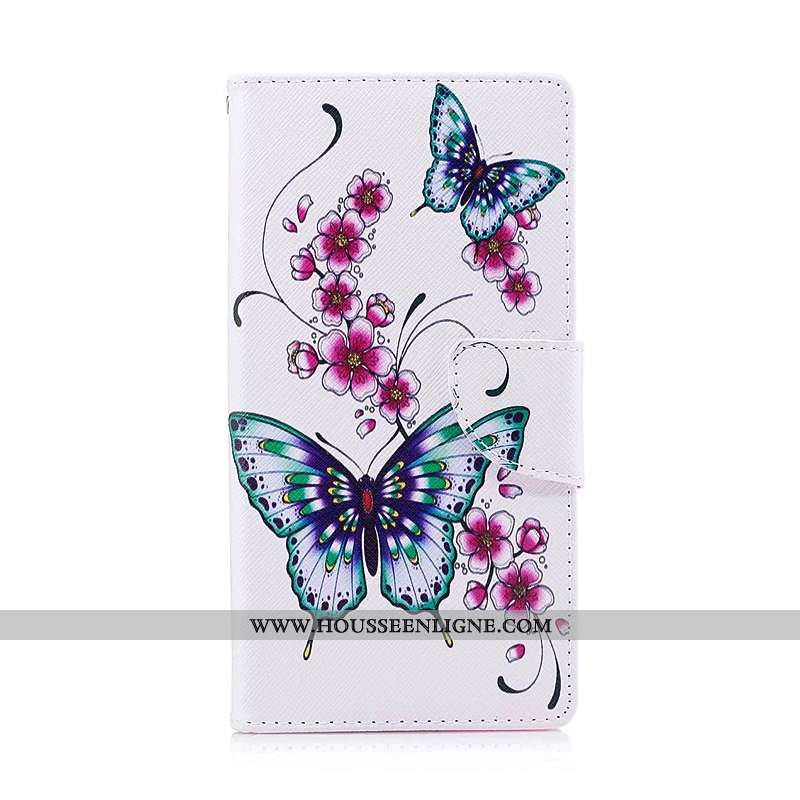 Housse Sony Xperia Xz1 Compact Cuir Protection Étui Coque Téléphone Portable Peinture Bleu