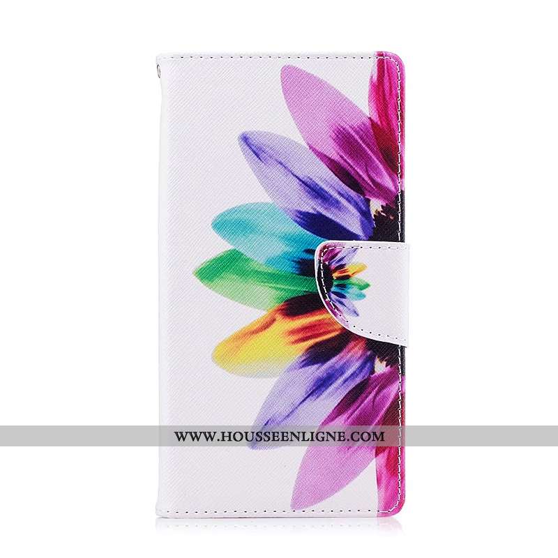 Housse Sony Xperia Xz1 Compact Cuir Protection Étui Coque Téléphone Portable Peinture Bleu