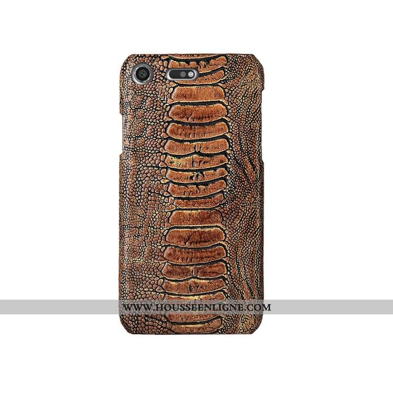 Housse Sony Xperia Xz1 Compact Cuir Véritable Mode Kaki Coque Couvercle Arrière Téléphone Portable O