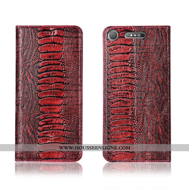 Housse Sony Xperia Xz1 Compact Protection Cuir Véritable Oiseau Silicone Fluide Doux Noir Téléphone 