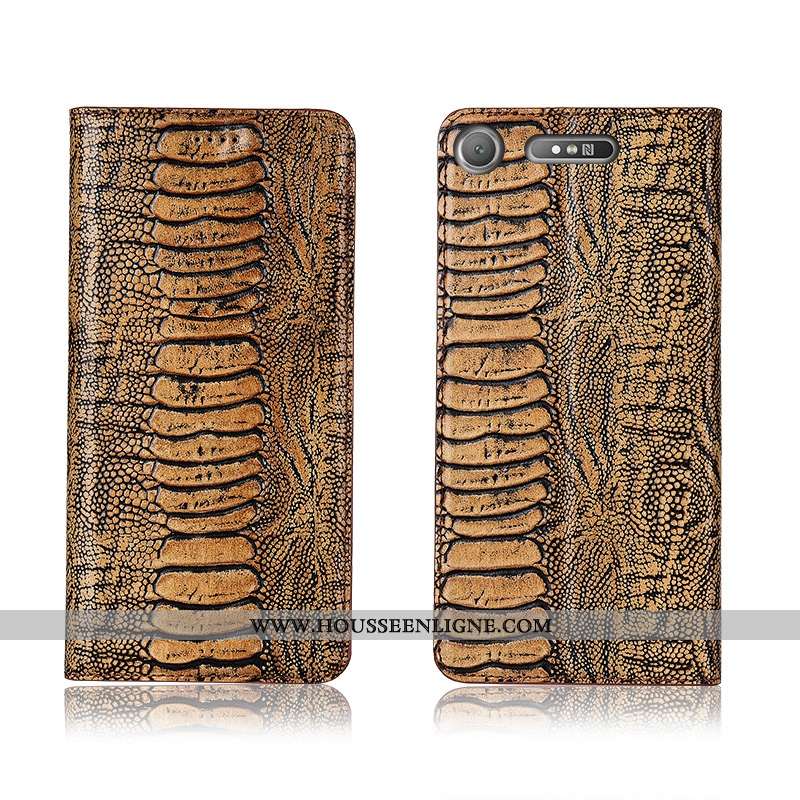 Housse Sony Xperia Xz1 Compact Protection Cuir Véritable Oiseau Silicone Fluide Doux Noir Téléphone 