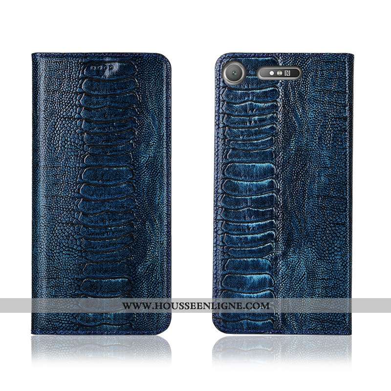 Housse Sony Xperia Xz1 Compact Protection Cuir Véritable Oiseau Silicone Fluide Doux Noir Téléphone 