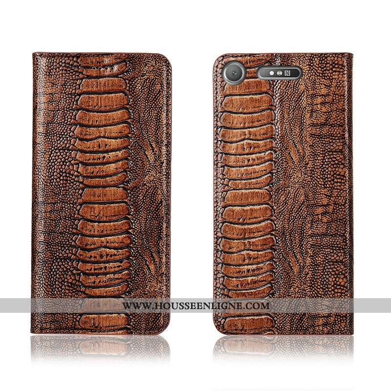 Housse Sony Xperia Xz1 Compact Protection Cuir Véritable Oiseau Silicone Fluide Doux Noir Téléphone 