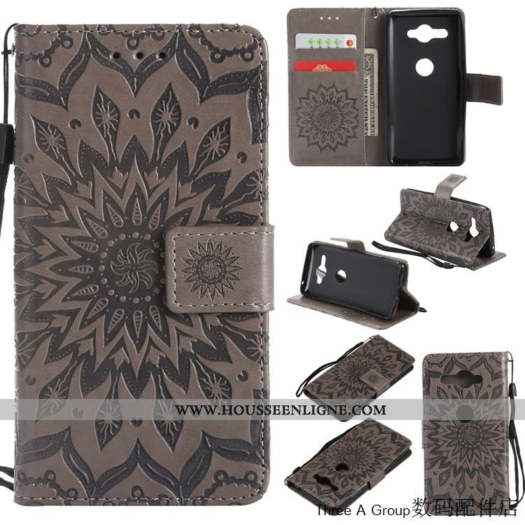 Housse Sony Xperia Xz2 Compact Protection Gaufrage Violet Tout Compris Étui Coque