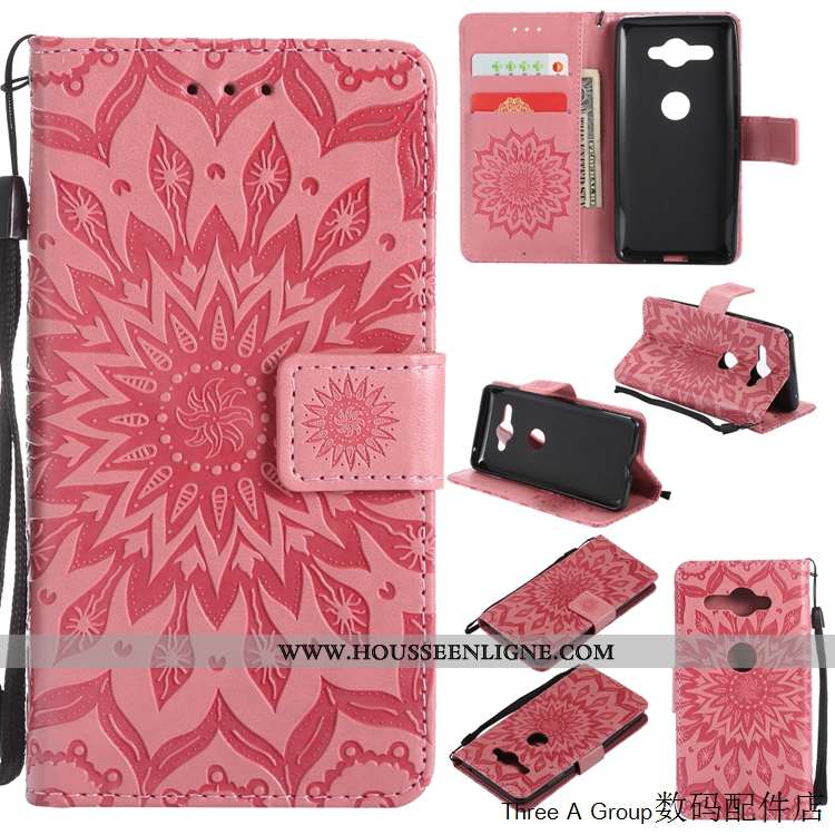 Housse Sony Xperia Xz2 Compact Protection Gaufrage Violet Tout Compris Étui Coque