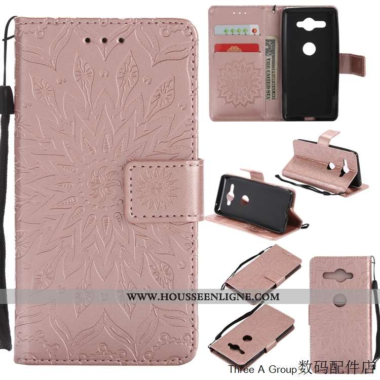 Housse Sony Xperia Xz2 Compact Protection Gaufrage Violet Tout Compris Étui Coque