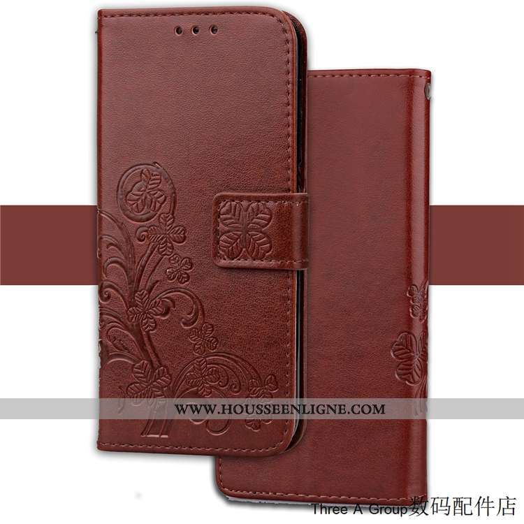 Housse Sony Xperia Xz2 Compact Protection Personnalité Étui Cuir Carte Violet Coque