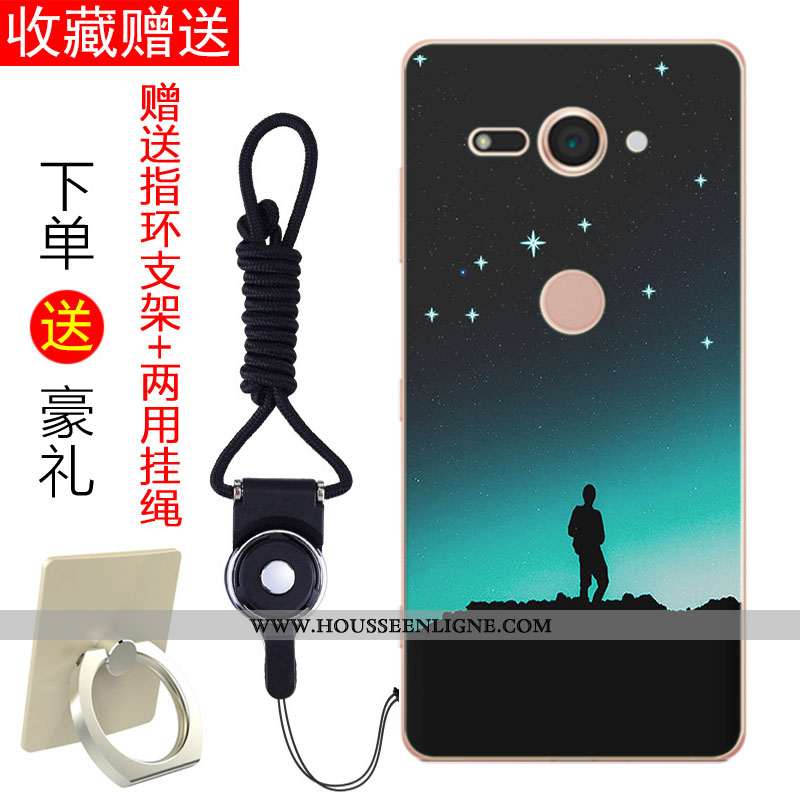 Housse Sony Xperia Xz2 Compact Tendance Fluide Doux Étui Coque Téléphone Portable Noir Tout Compris
