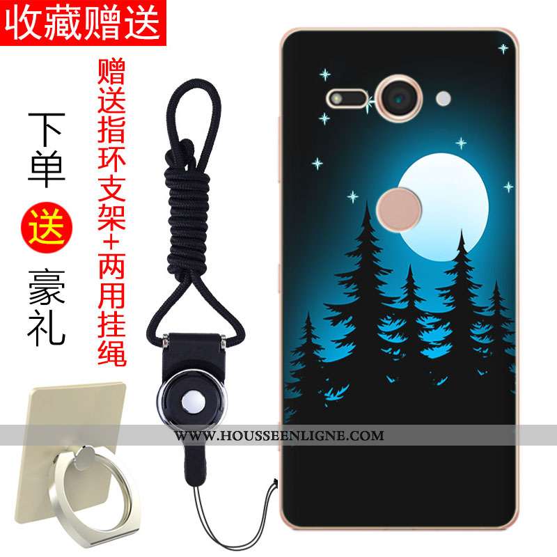 Housse Sony Xperia Xz2 Compact Tendance Fluide Doux Étui Coque Téléphone Portable Noir Tout Compris