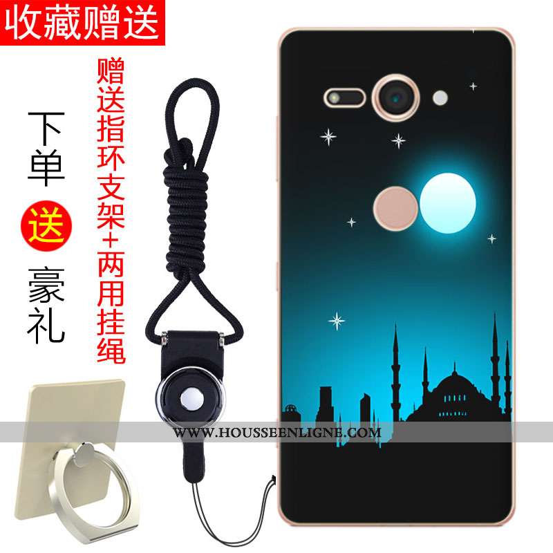 Housse Sony Xperia Xz2 Compact Tendance Fluide Doux Étui Coque Téléphone Portable Noir Tout Compris