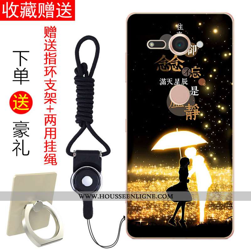 Housse Sony Xperia Xz2 Compact Tendance Fluide Doux Étui Coque Téléphone Portable Noir Tout Compris