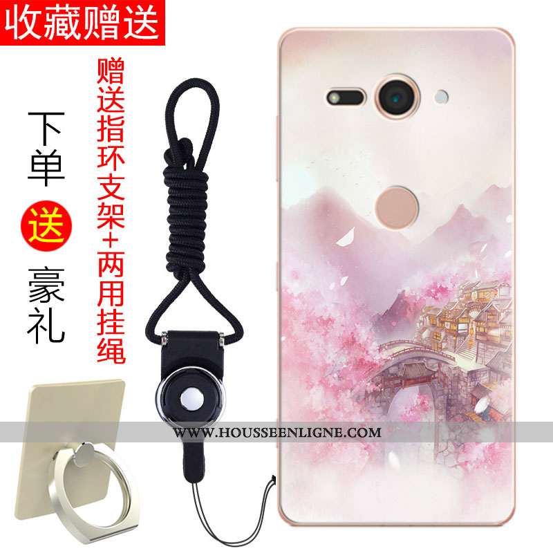 Housse Sony Xperia Xz2 Compact Tendance Fluide Doux Étui Coque Téléphone Portable Noir Tout Compris