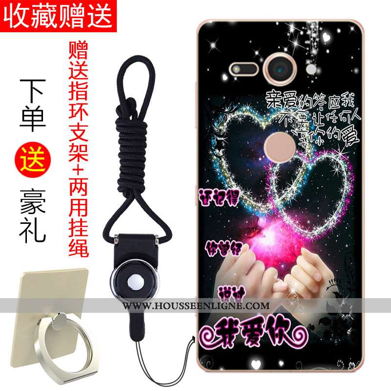 Housse Sony Xperia Xz2 Compact Tendance Fluide Doux Étui Coque Téléphone Portable Noir Tout Compris