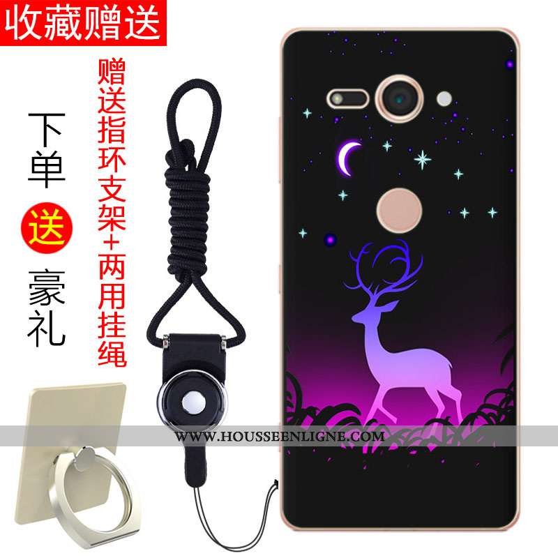 Housse Sony Xperia Xz2 Compact Tendance Fluide Doux Étui Coque Téléphone Portable Noir Tout Compris
