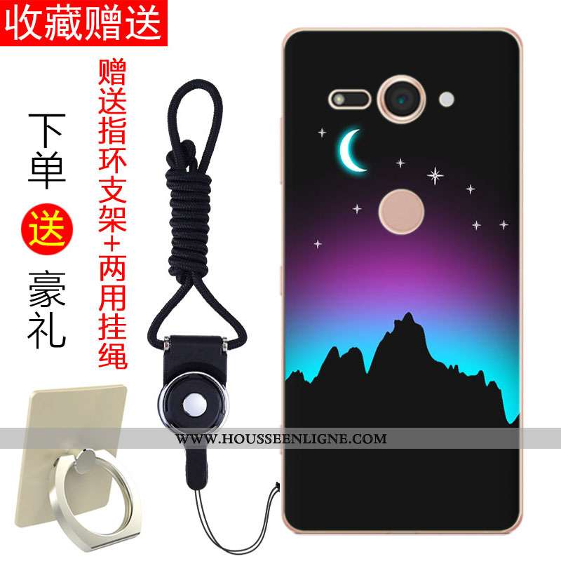 Housse Sony Xperia Xz2 Compact Tendance Fluide Doux Étui Coque Téléphone Portable Noir Tout Compris
