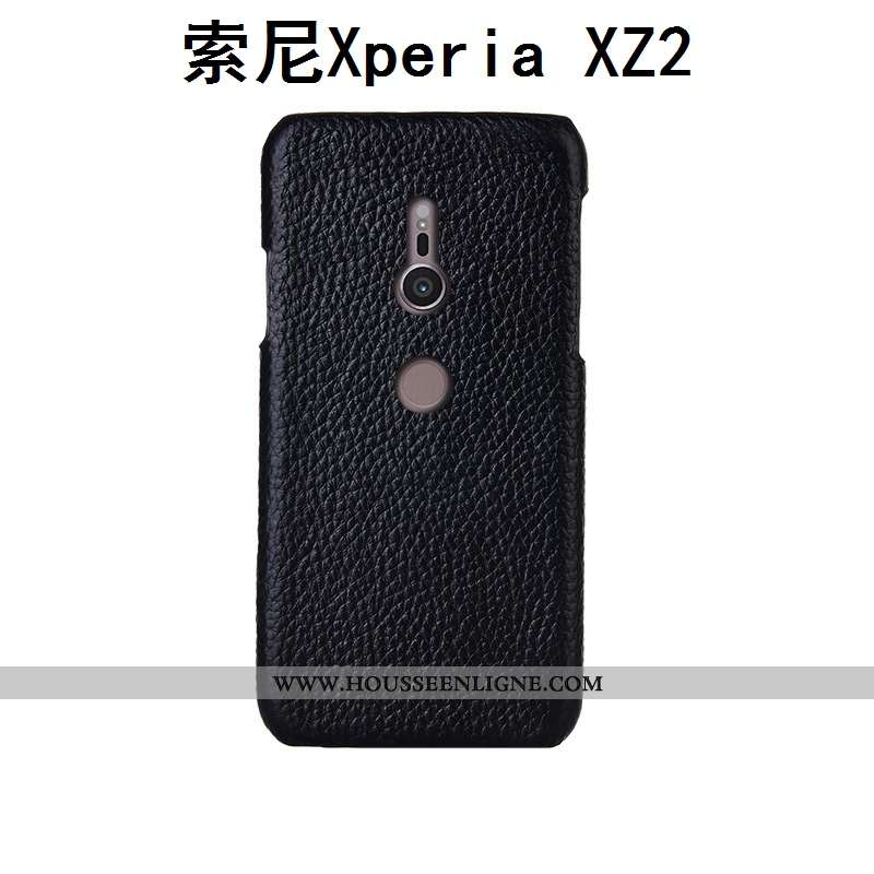 Housse Sony Xperia Xz2 Cuir Mode Rouge Étui Téléphone Portable Protection Litchi Rose