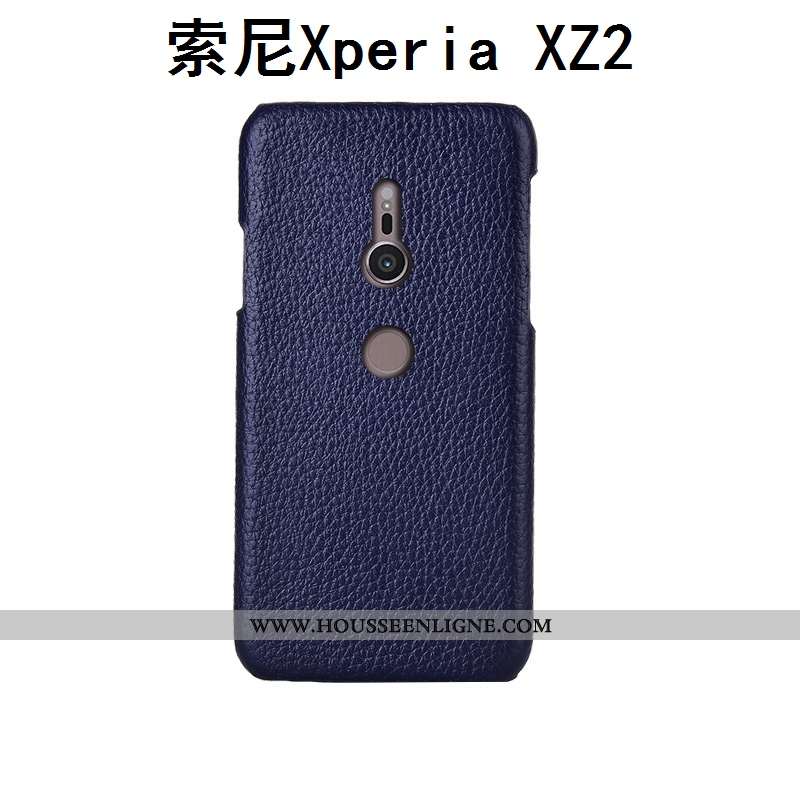 Housse Sony Xperia Xz2 Cuir Mode Rouge Étui Téléphone Portable Protection Litchi Rose