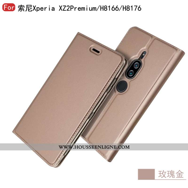 Housse Sony Xperia Xz2 Premium Cuir Mode Bleu Étoile Business Étui Coque