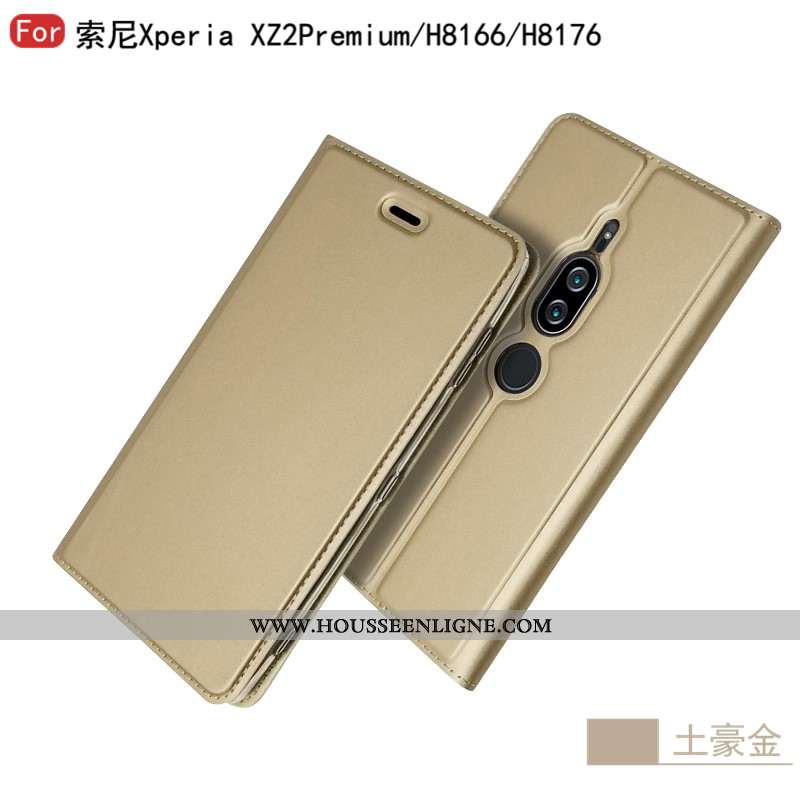 Housse Sony Xperia Xz2 Premium Cuir Mode Bleu Étoile Business Étui Coque