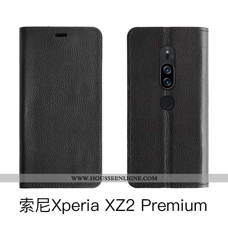 Housse Sony Xperia Xz2 Premium Cuir Véritable Téléphone Portable Rouge Coque