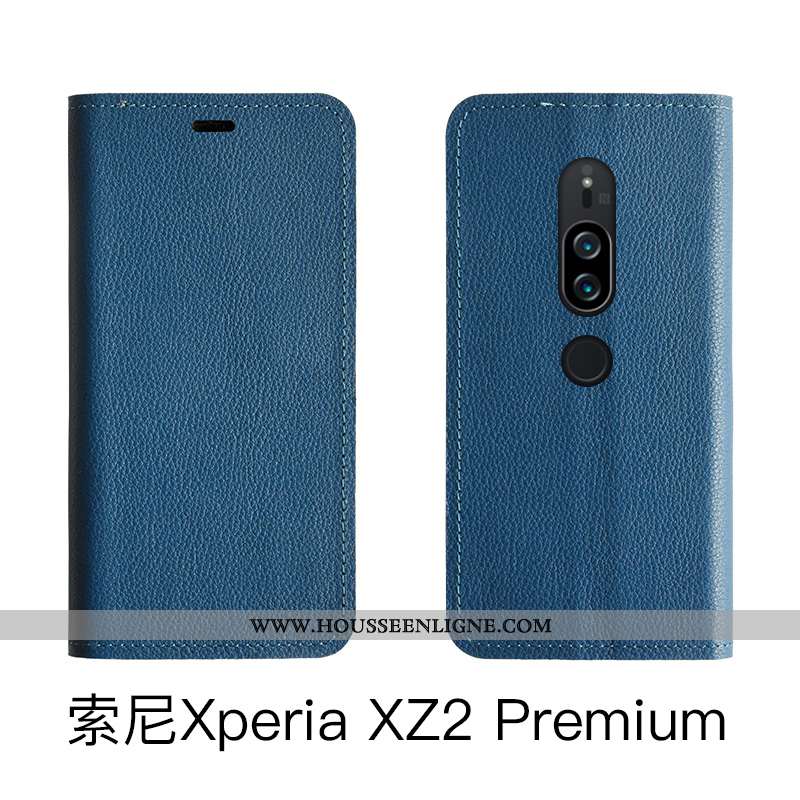 Housse Sony Xperia Xz2 Premium Cuir Véritable Téléphone Portable Rouge Coque