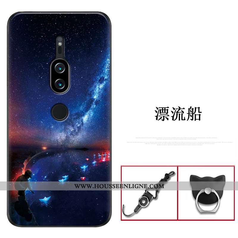 Housse Sony Xperia Xz2 Premium Fluide Doux Silicone Bleu Marin Coque Protection Étui Incassable Bleu