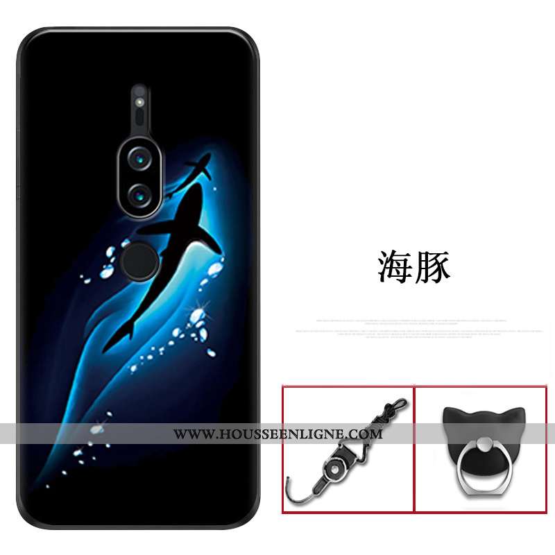 Housse Sony Xperia Xz2 Premium Fluide Doux Silicone Bleu Marin Coque Protection Étui Incassable Bleu
