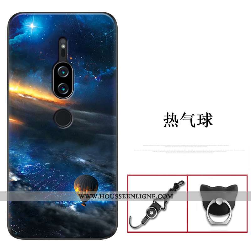 Housse Sony Xperia Xz2 Premium Fluide Doux Silicone Bleu Marin Coque Protection Étui Incassable Bleu