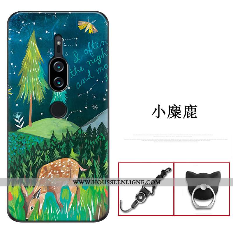 Housse Sony Xperia Xz2 Premium Fluide Doux Silicone Bleu Marin Coque Protection Étui Incassable Bleu