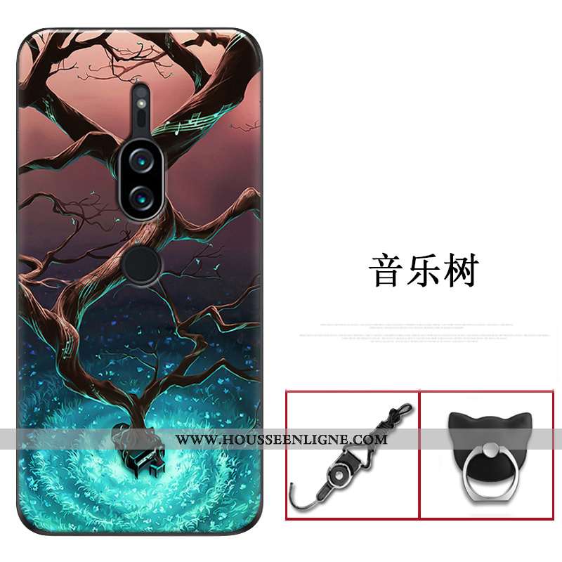 Housse Sony Xperia Xz2 Premium Fluide Doux Silicone Bleu Marin Coque Protection Étui Incassable Bleu